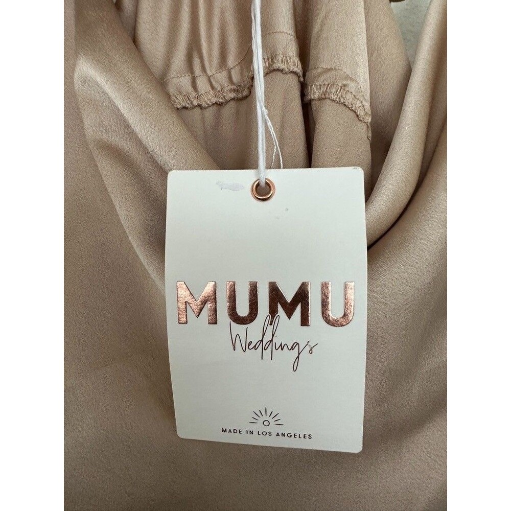 NWT Show Me Your Mumu Tuscany Satin Cowl Neck Slip Dress Champagne Women's Small - Picture 9 of 13